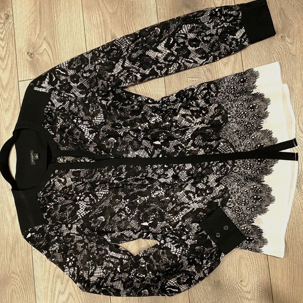 Ann Tayor Sheer Long Sleeve Blouse